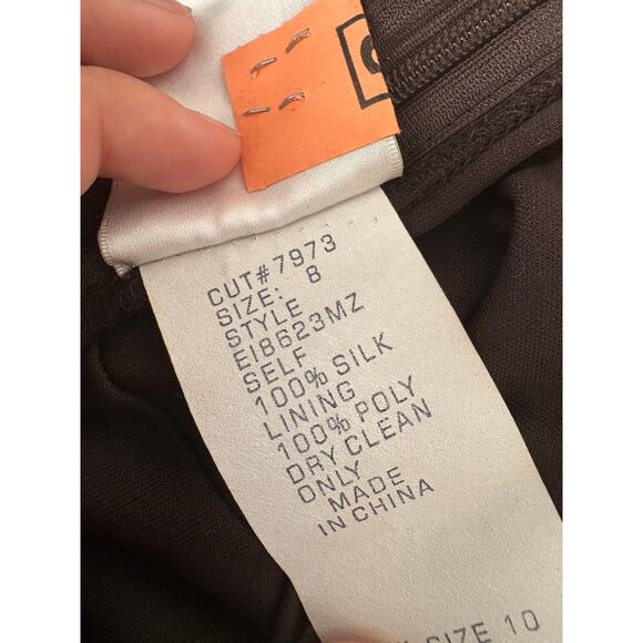 Tadashi Women’s Black Tiered Silk Ruffled Halter Gown Sz 8 - Picture 6 of 7